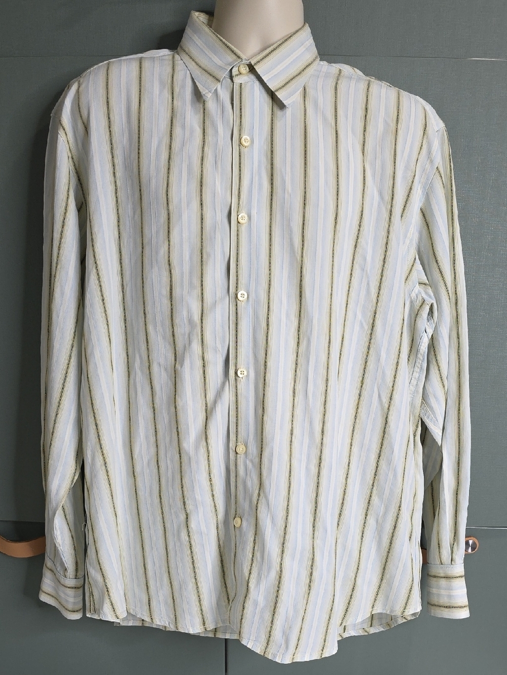 764 Tommy Bahama Vintage 100% Tencel Chevron Stripe Button Up Shirt XL Pastel